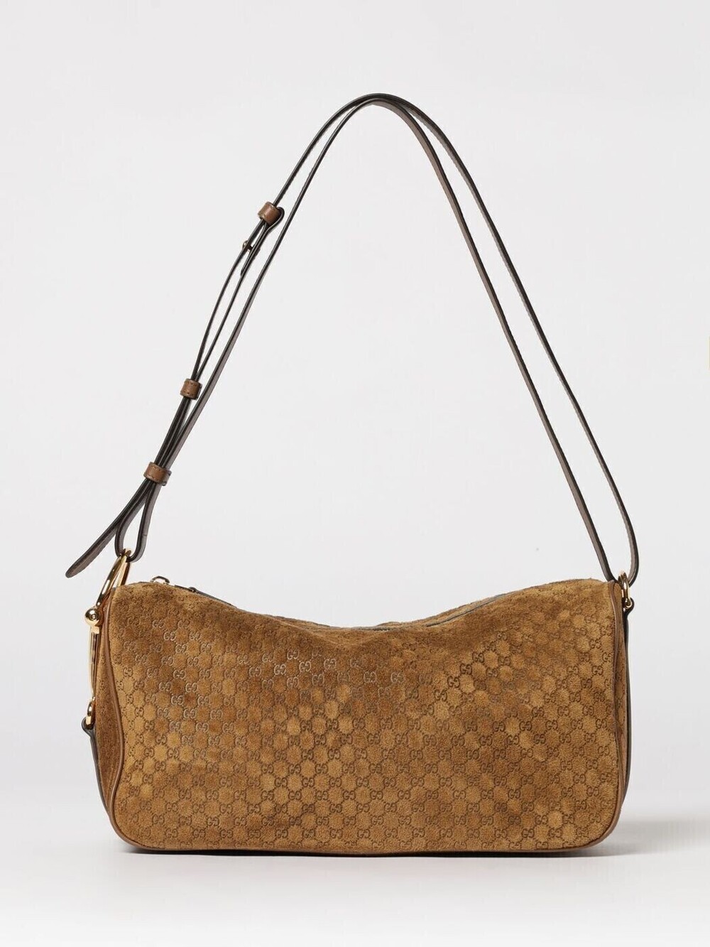 Gucci Accessory Collection Hobo Shoulder Bag Suede Leather Brown